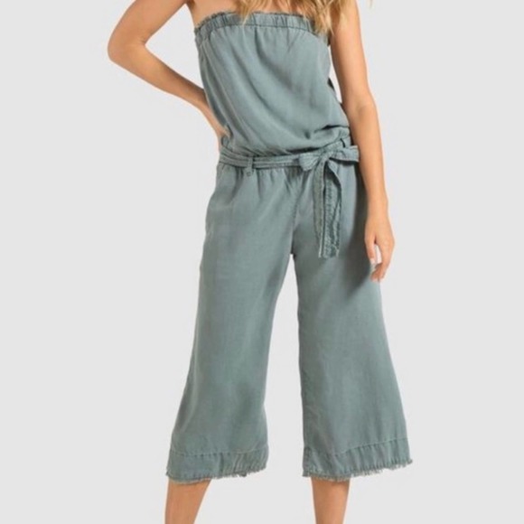Anthropologie Pants - Cloth & Stone Sage Green Strapless Jumpsuit Size: S